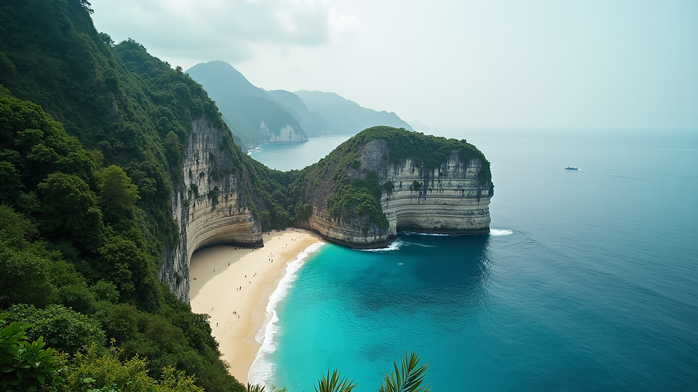 Wide angle view of Taraw Cliff overlooking El Nido
