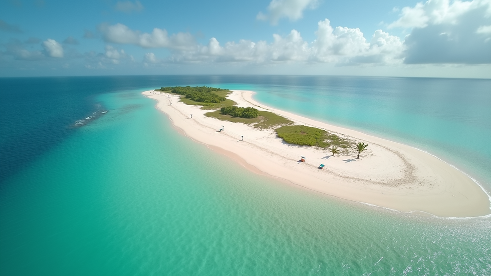 High angle view of a beautiful sandbar at Snake Island