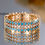 Thumbnail: Gold - Turquoise and White CZ Ring