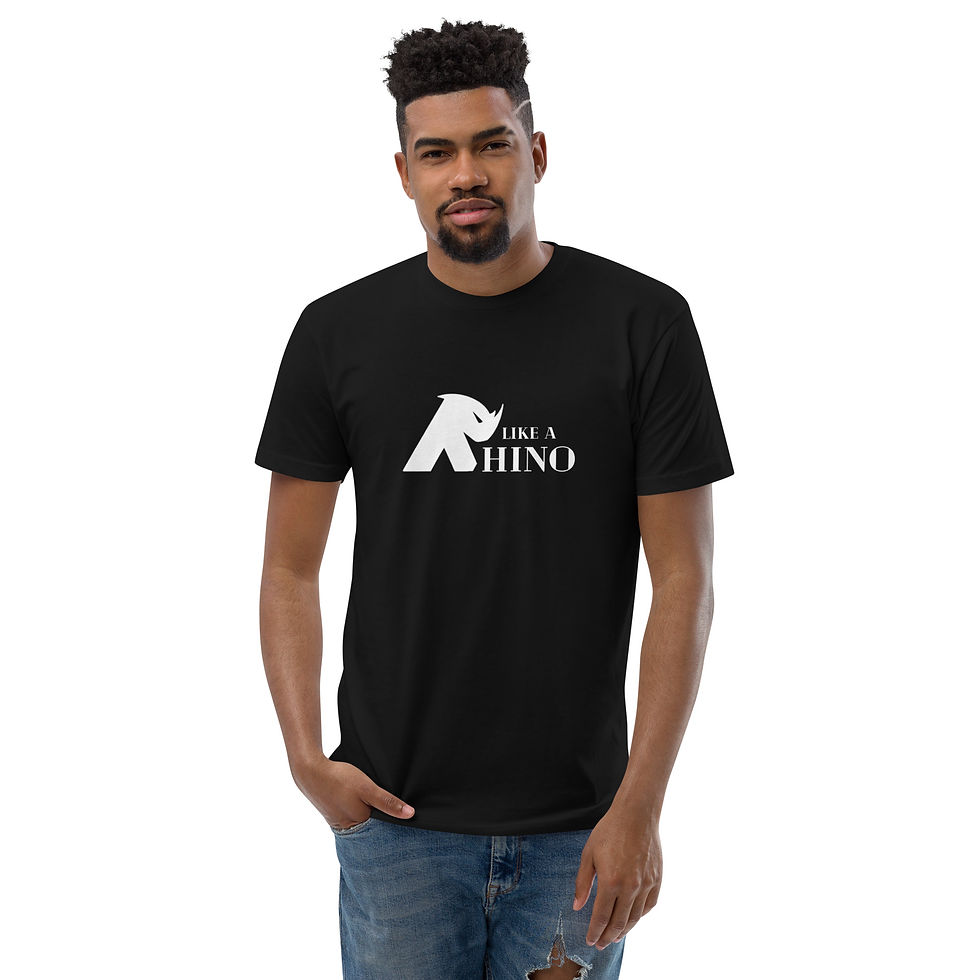 Short Sleeve Like a Rhino Black - Front