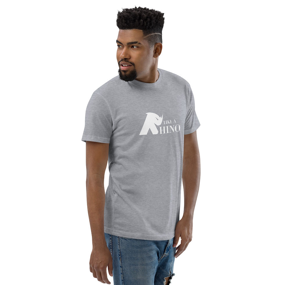 Thumbnail: Short Sleeve Like a Rhino Light Grey - Left Side
