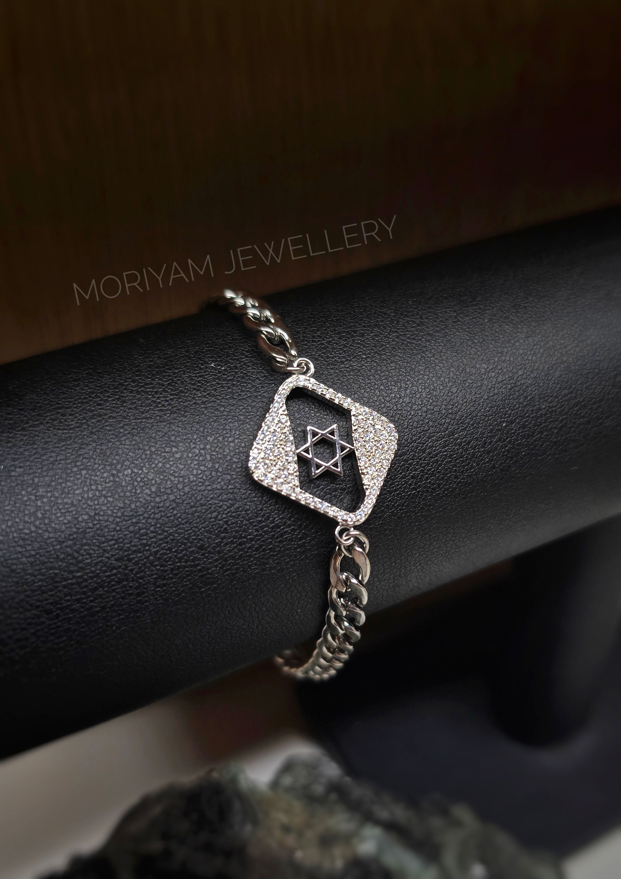 צמיד גורמט עבה דגל ישראל משובץ