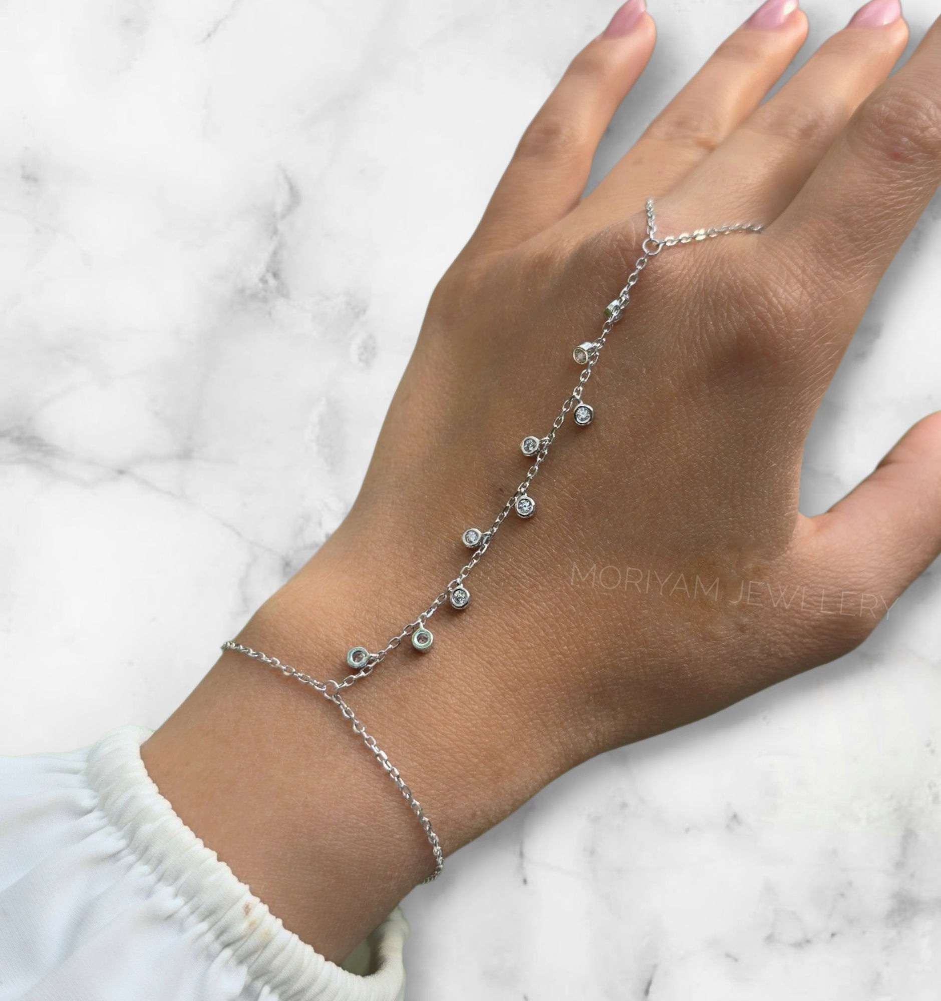 צמיד טבעת ג'אדי זרקונים נופלים