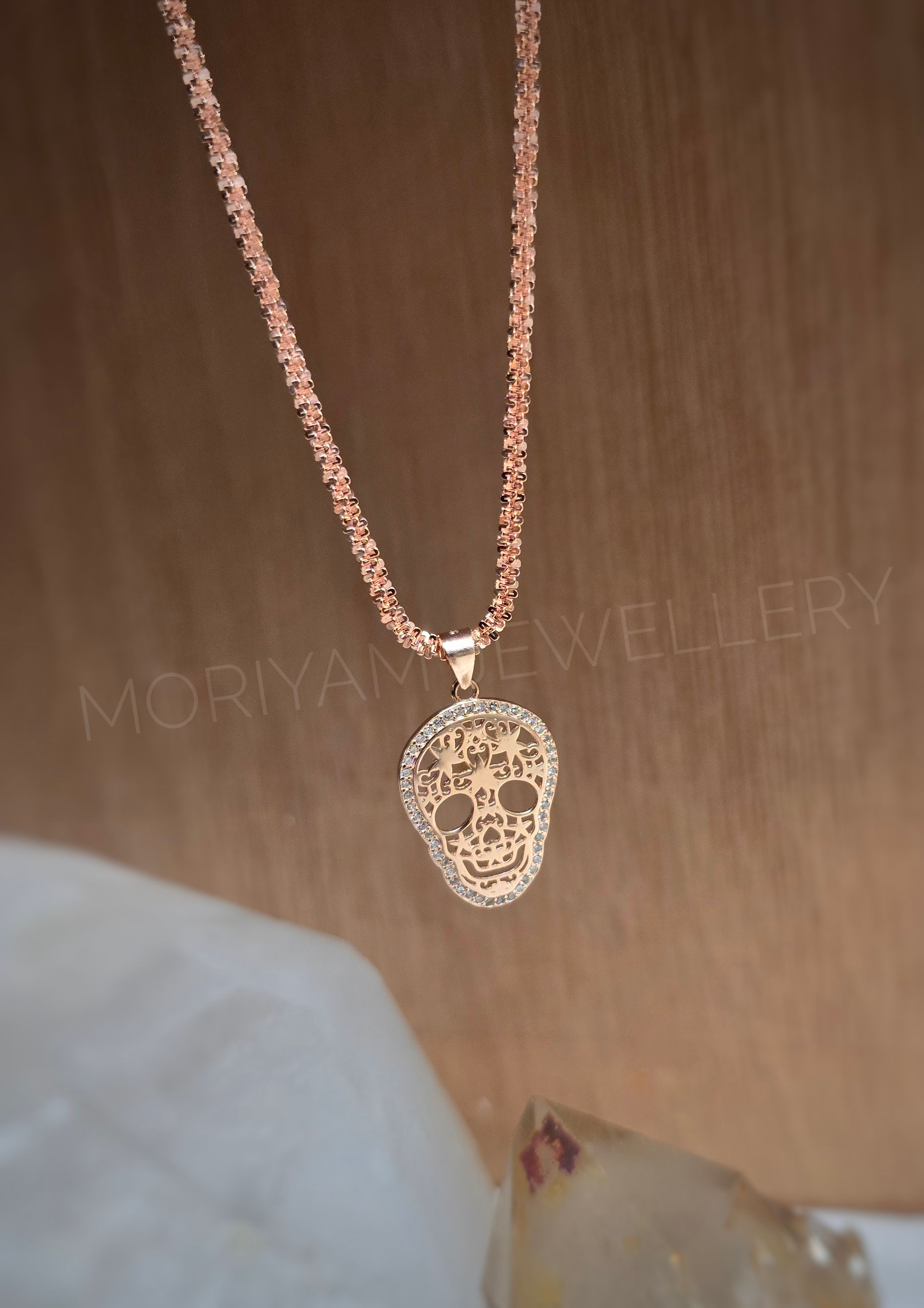 שרשרת חיתוכים איטלקית ותליון גולגולת