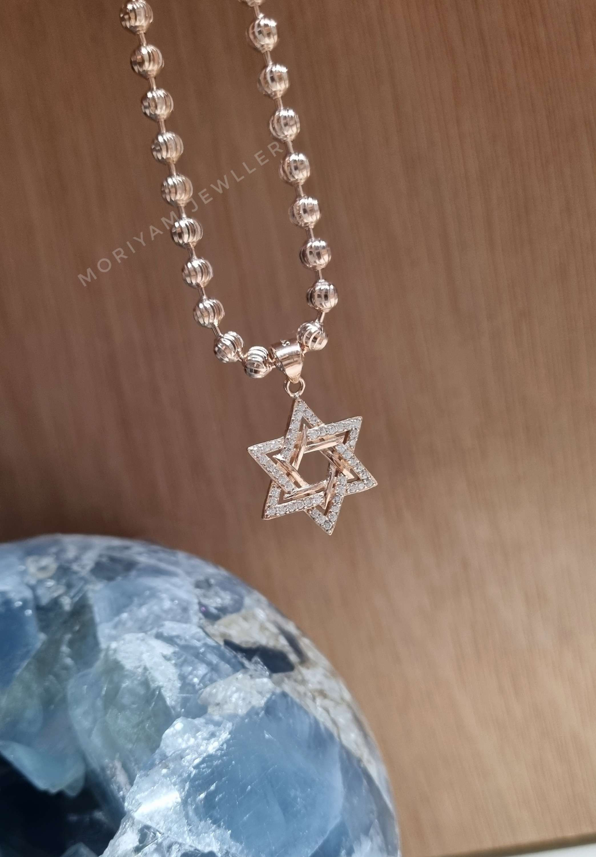 שרשרת מגן דוד חיתוך יהלום