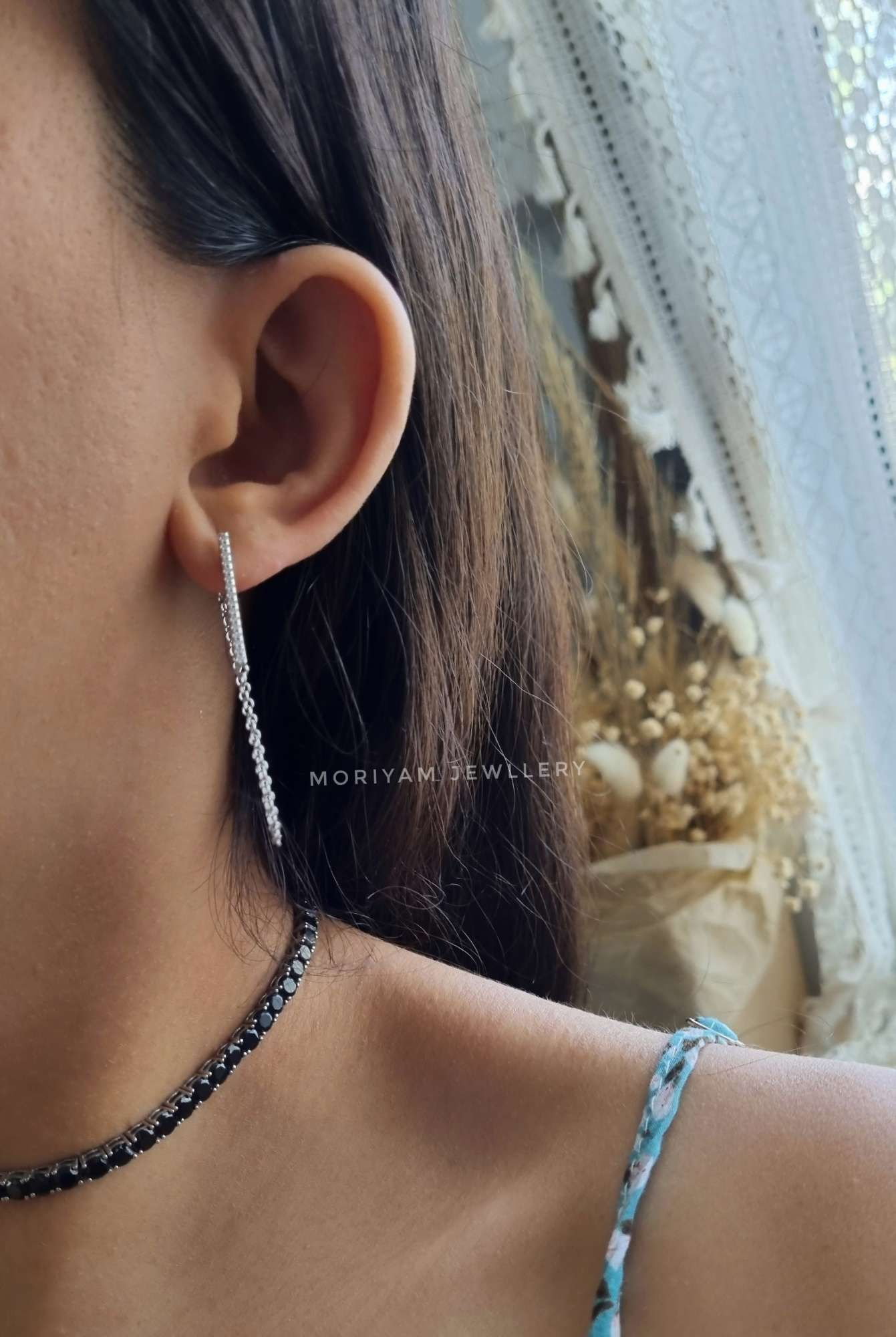 עגיל פס שרשרת 