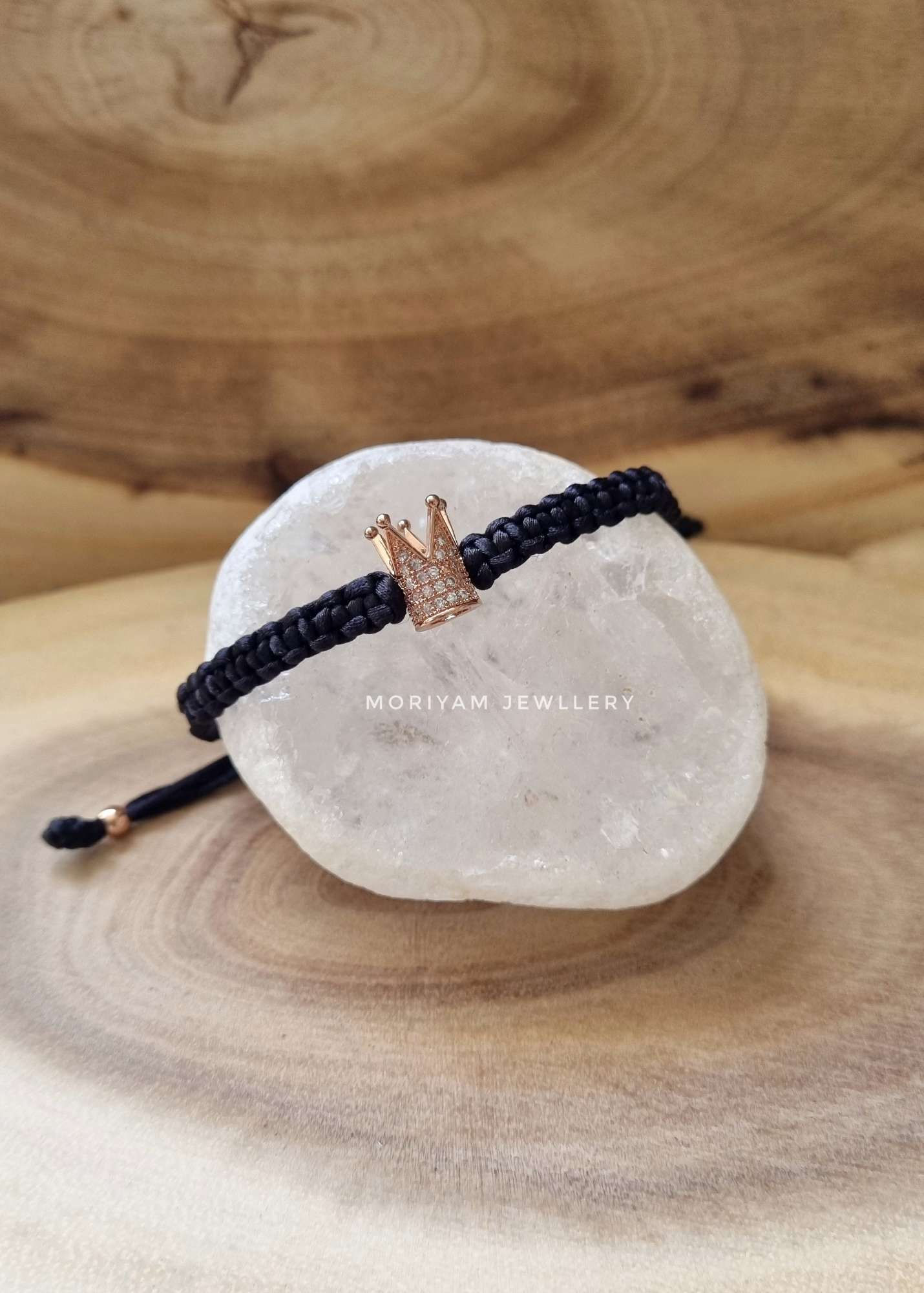 צמיד כתר רוזגולד משובץ 