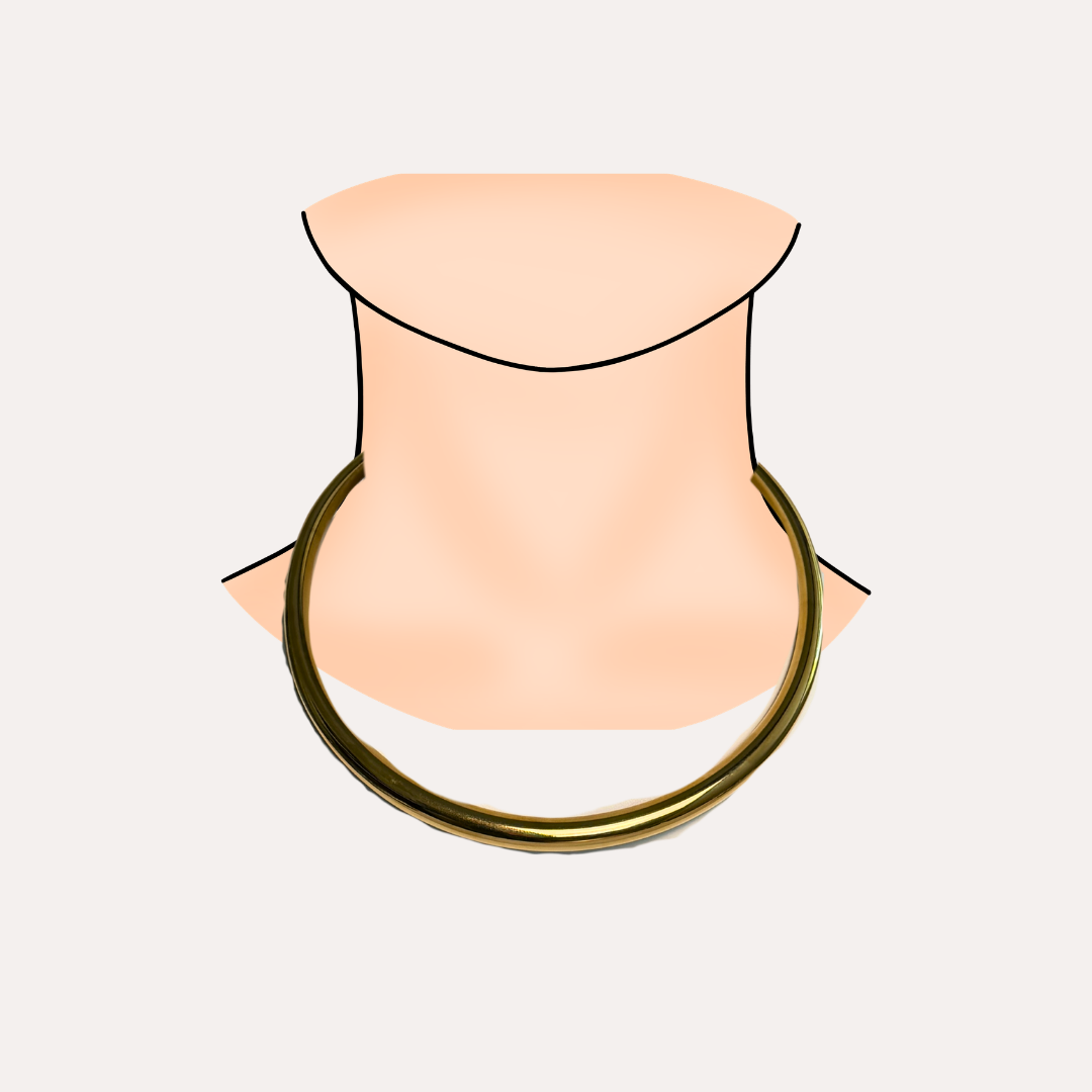 Stainless Steel 18k Gold Plated Collar Necklace