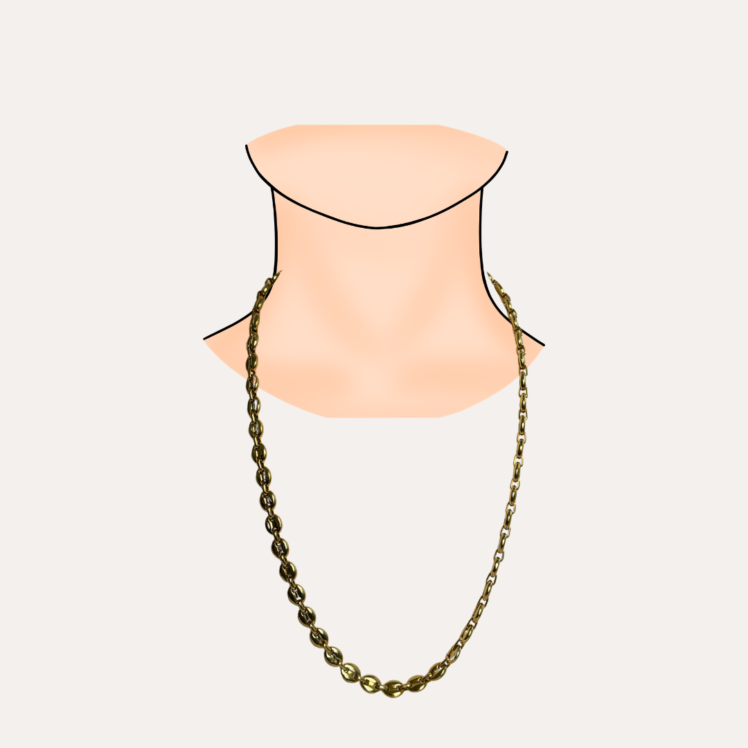 Stainless Steel Plating Chain Button Necklace