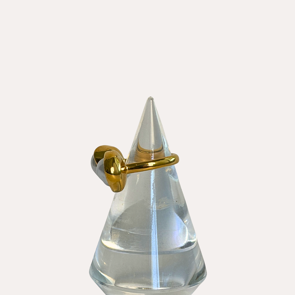 Thumbnail: Baroque Pearl Ring Titanium Steel Hand Jewelry Stainless Steel