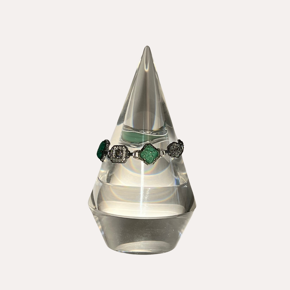 Thumbnail: Vintage Jade Art Deco Bracelet