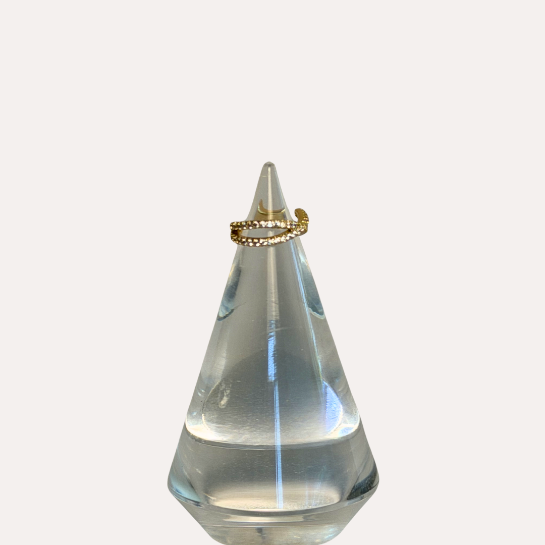 Minimalist U Shape Star Inlay Copper Zircon Ear Cuffs