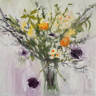 'Ranunculus and tulips', oil on canvas, £380, Josie Gould.jpeg