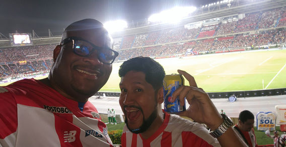 Shep and Rey at Junior FC football match Barranquilla Colombia — GeoGringo