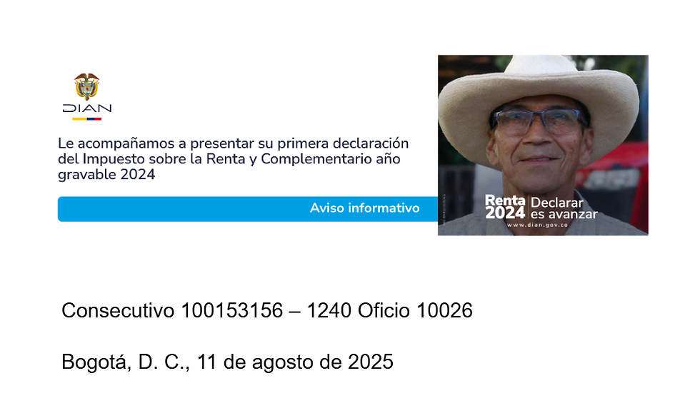 DIAN tax authority letter to American expat living in Colombia — GeoGringo