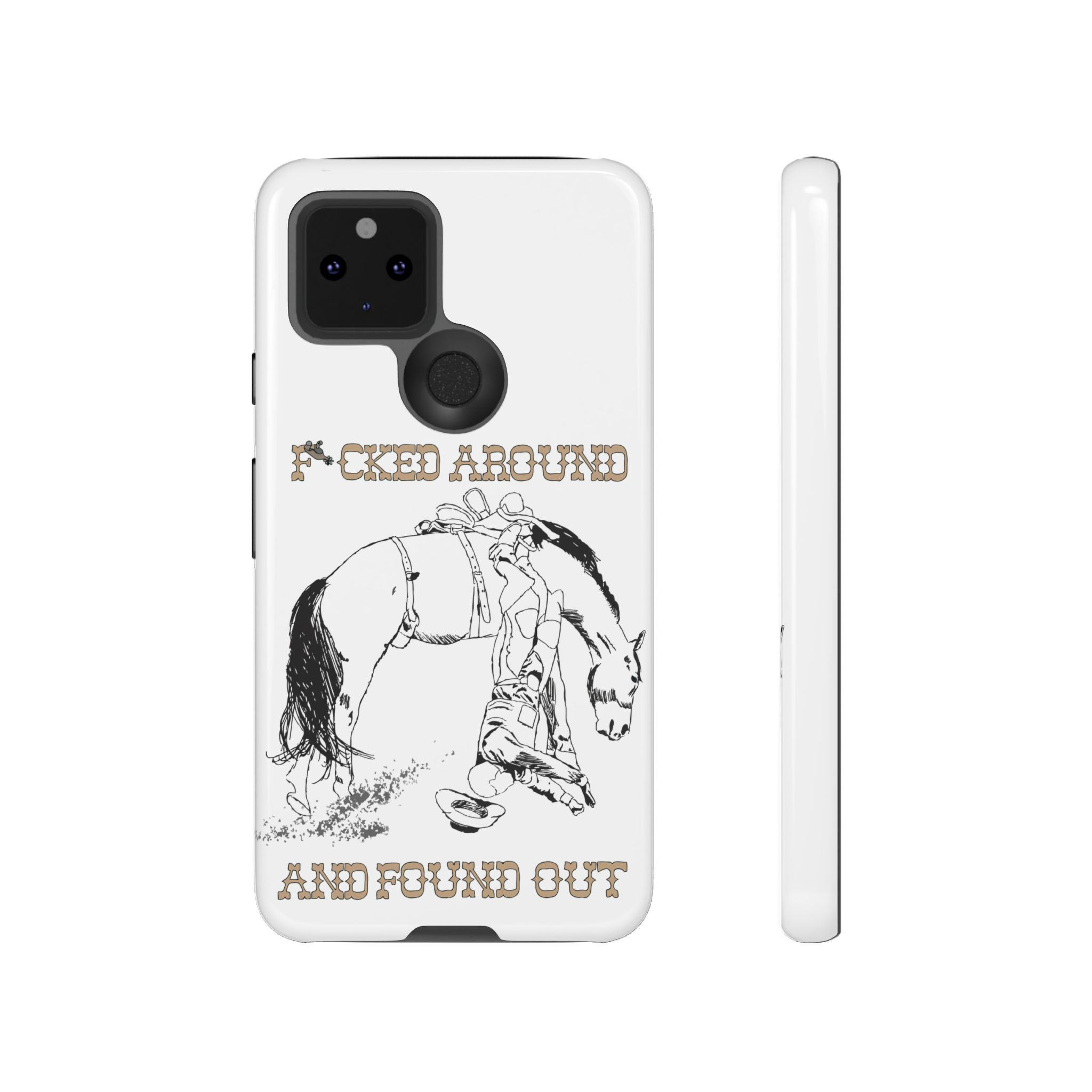 Reckless Rodeo Brown - White Google Pixel Phone Case