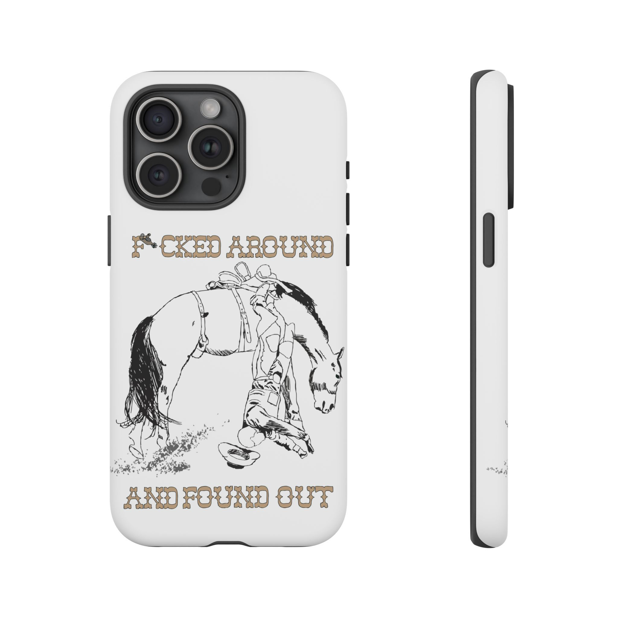 Reckless Rodeo Brown - White iPhone Phone Case