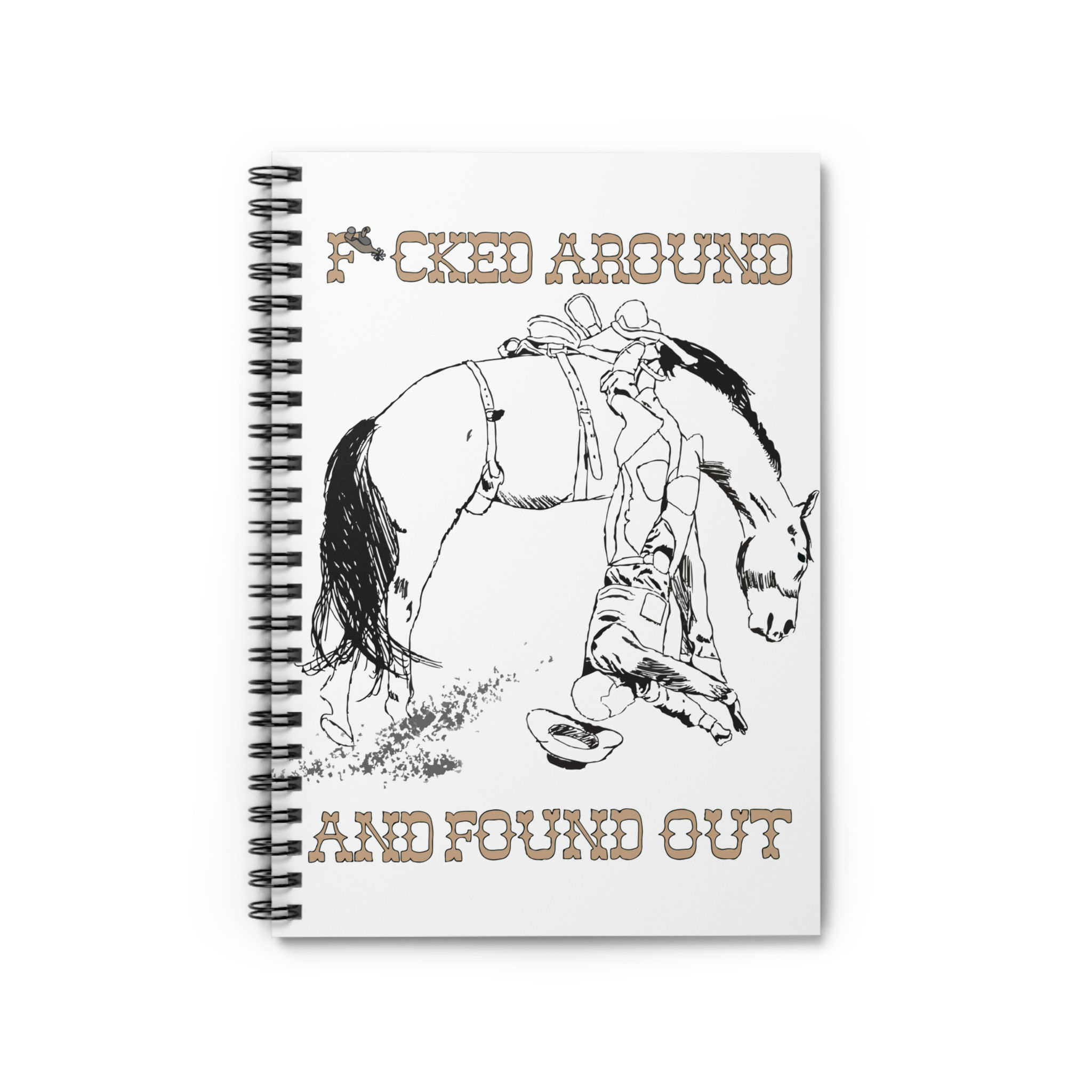 Reckless Rodeo Brown - White Spiral Notebook - Ruled Line
