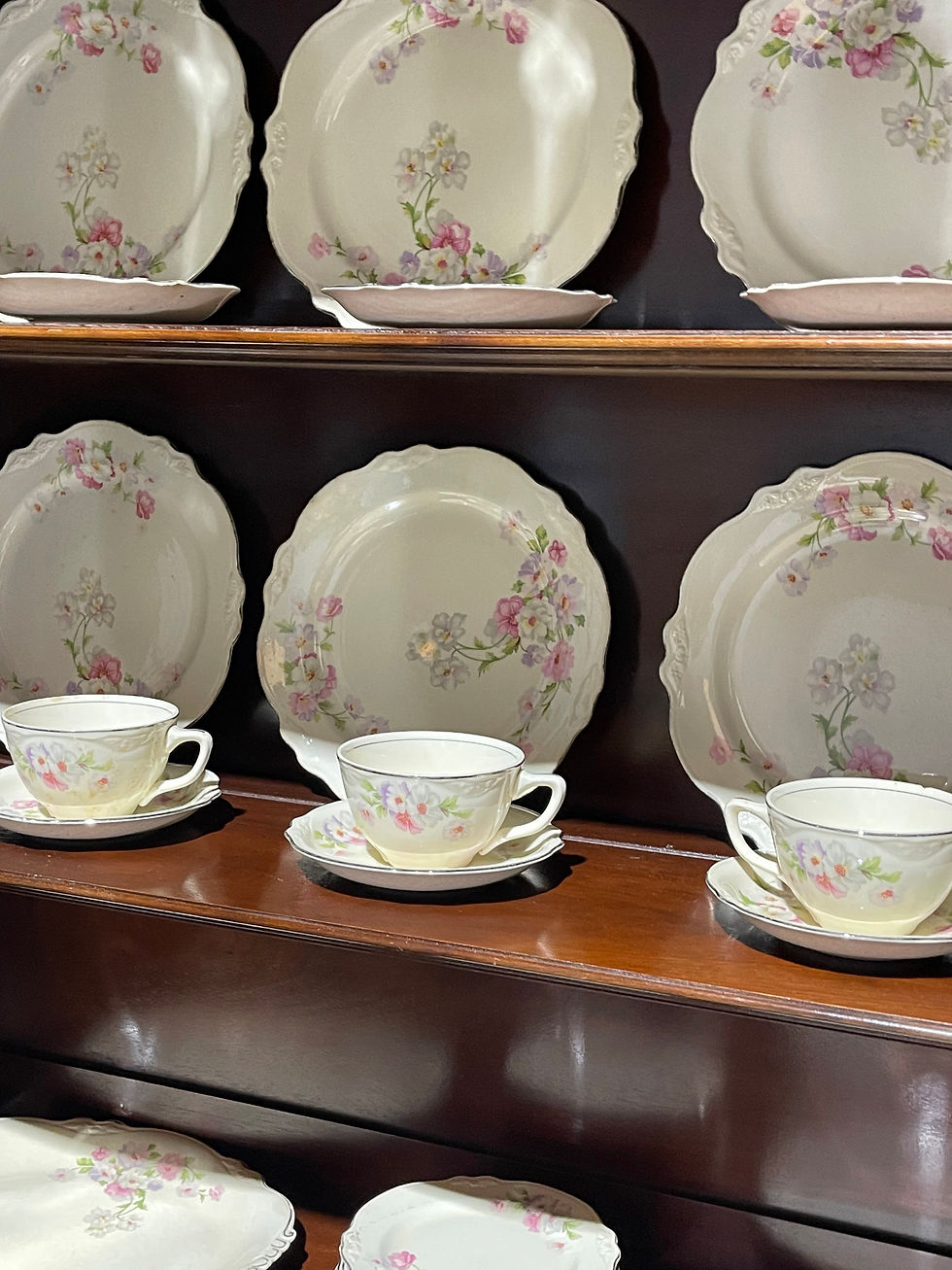 Thumbnail: Homer Laughlin teacup and saucer 