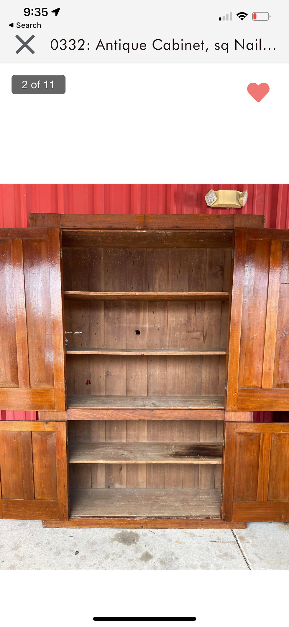 Thumbnail: Antique Cabinet with square nail construction 