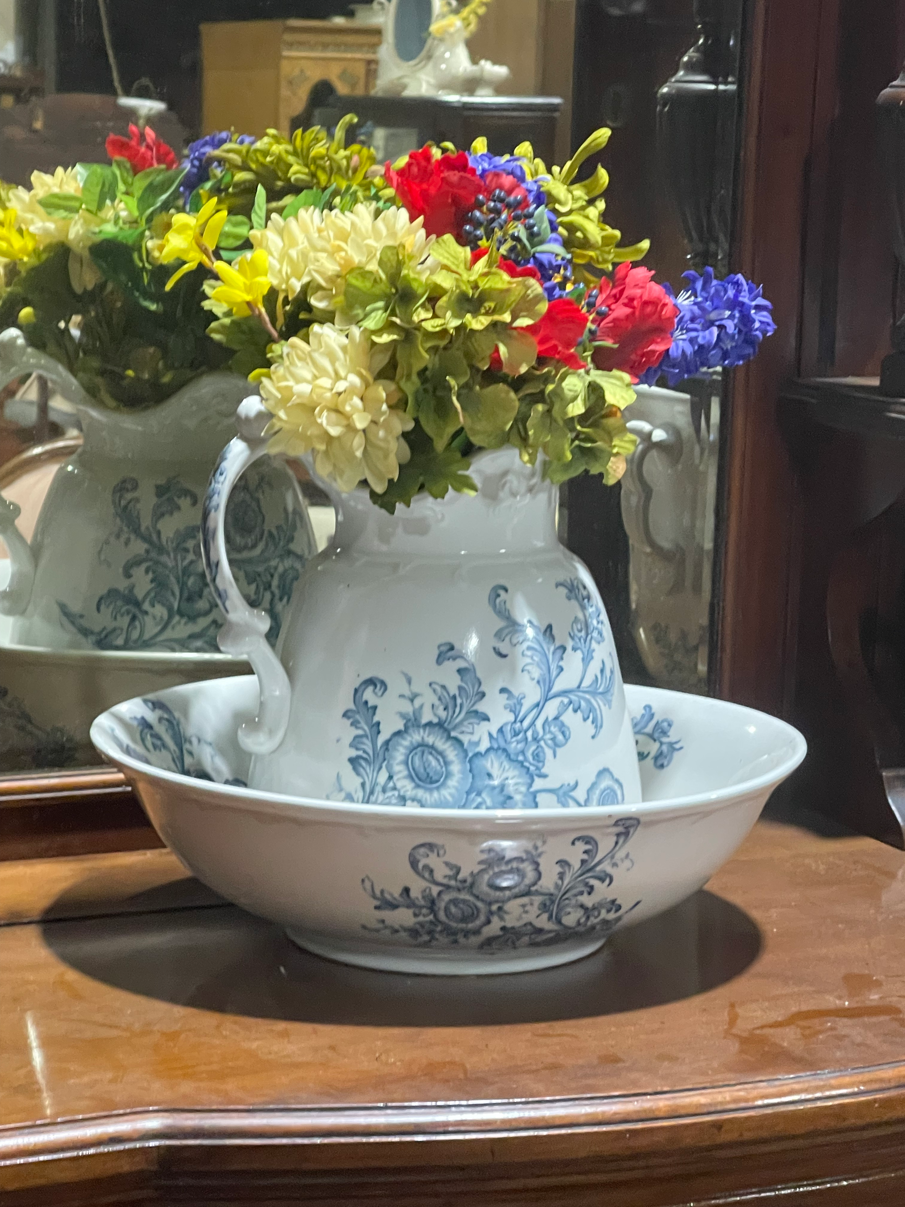 Antique pitcher and bowl