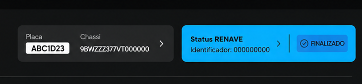 Identificação e status do veículo no RENAVE