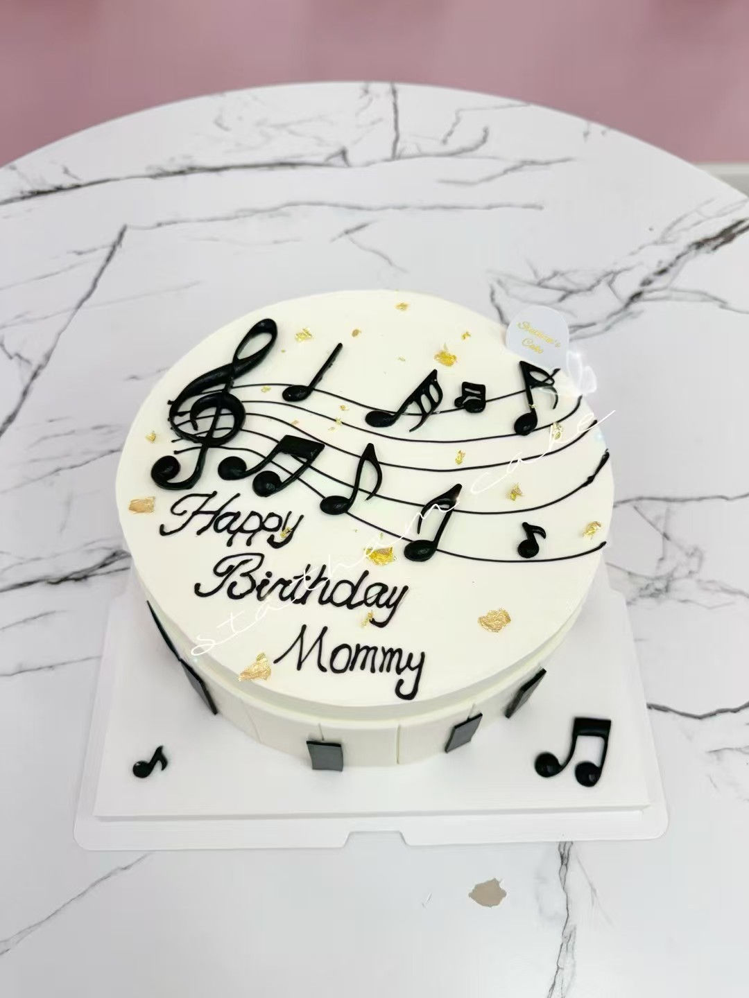 Fondant Piano Music Birthday Cake