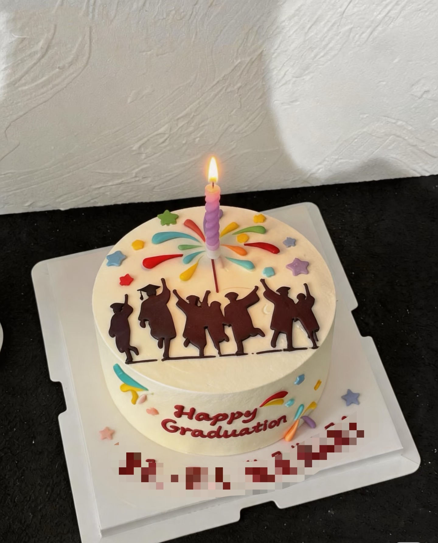 Graduation Cake Black Silhouette