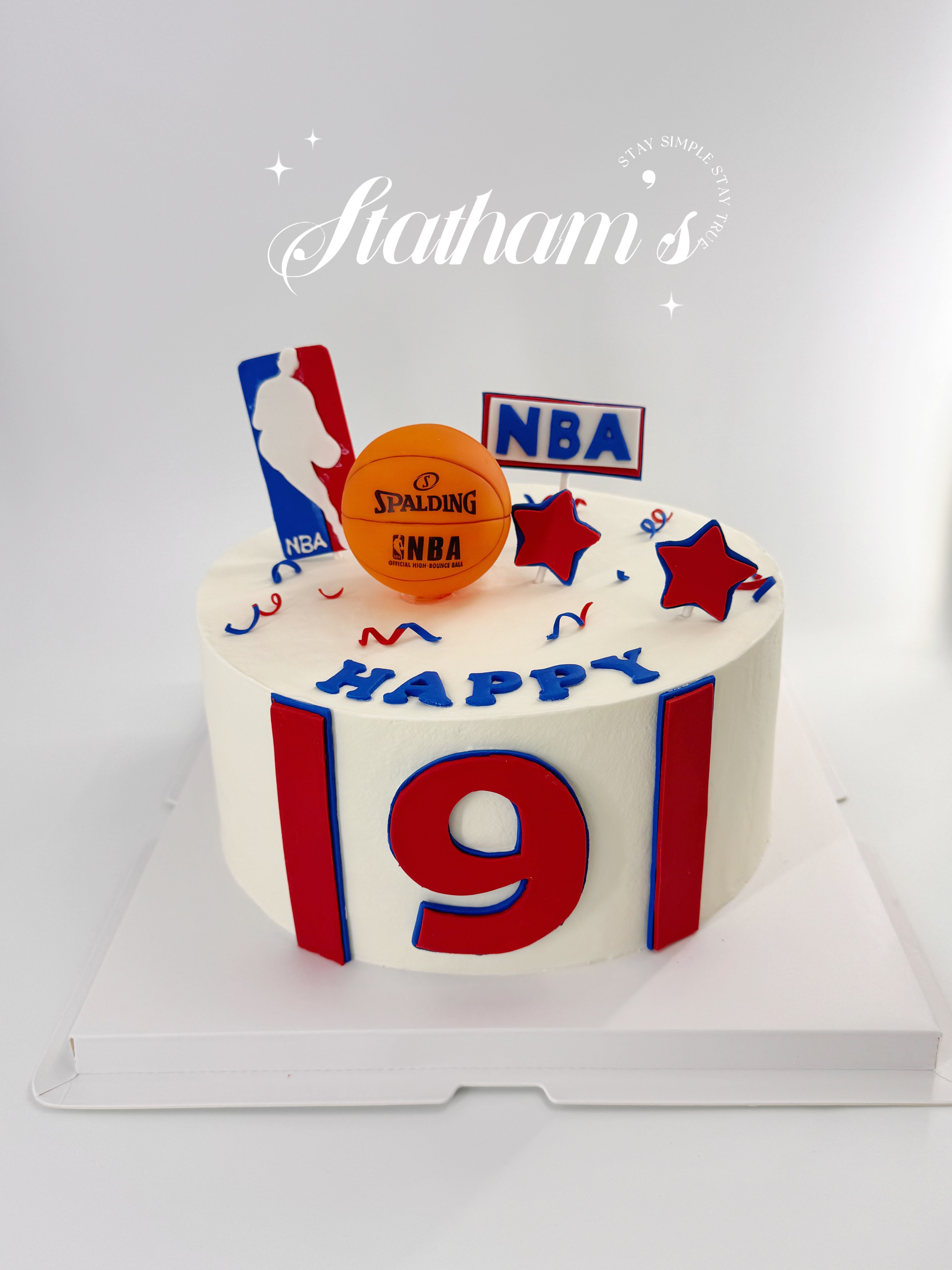 NBA Basketball Fondant Birthday Cake