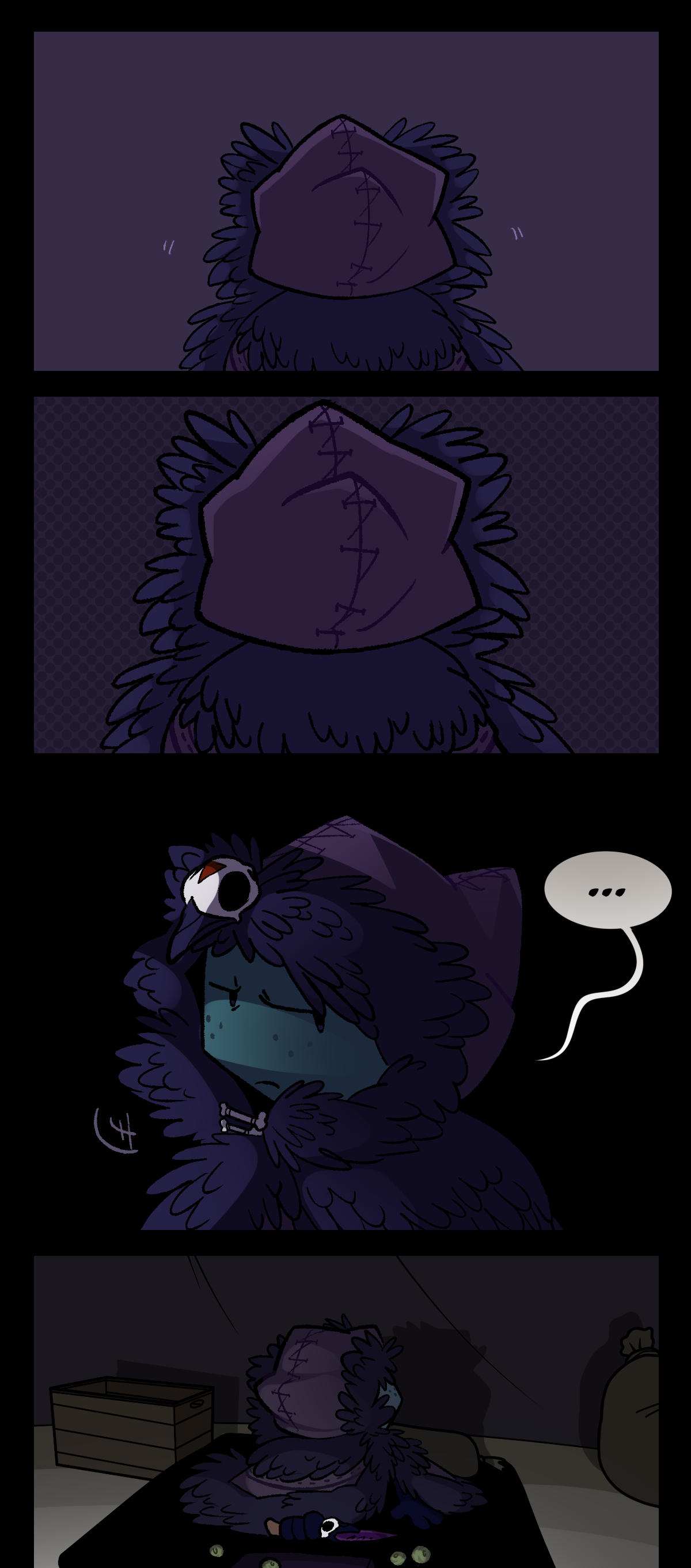 The shots close in on Comet as their panels become desaturated. Comet turns to look behind herself, but nothing is there.