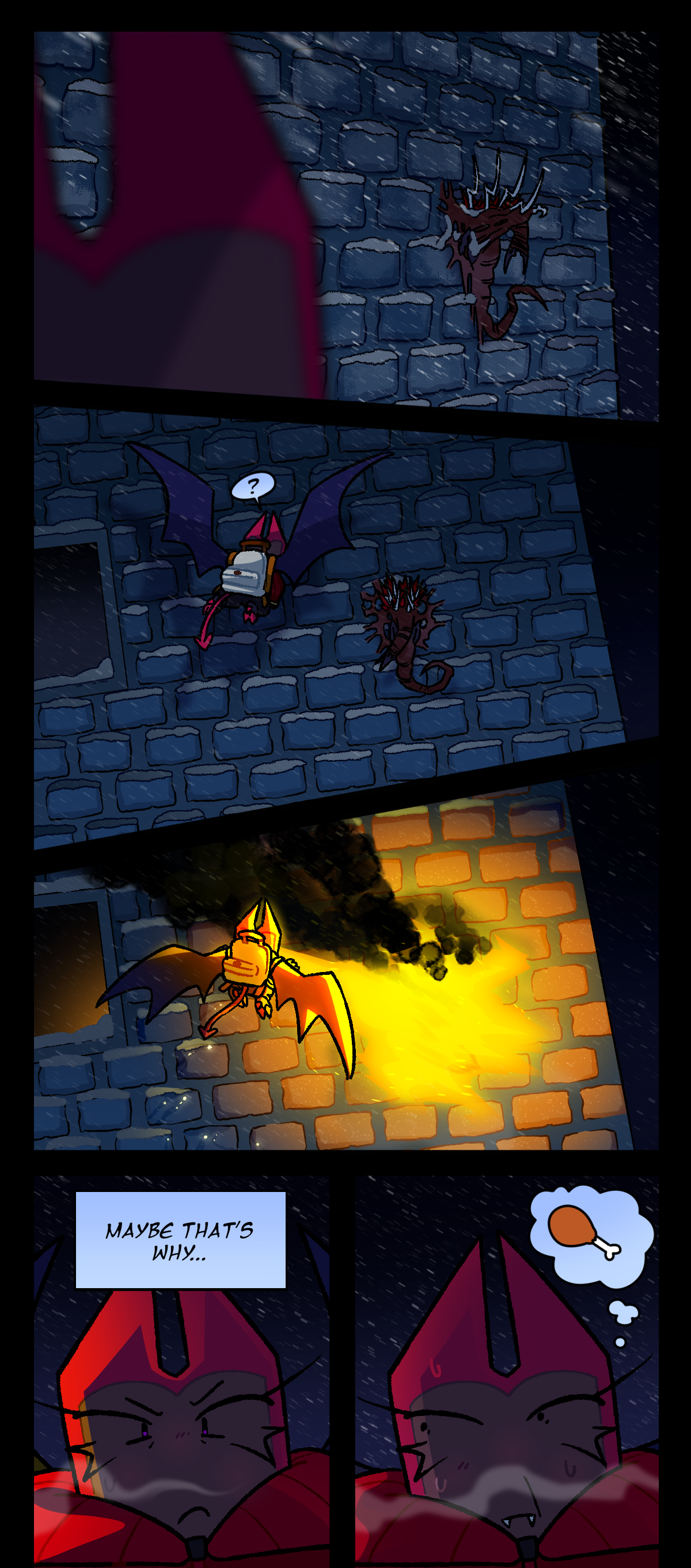 An instance of ID Fragmenta is attached to the outside of the building, its flesh stuck to the bricks and growing outwards. It is decorated with budding hive core fragments. Dragonscale looks at it inquisitively before blasting it with fire. She thinks to herself, Maybe that's why. Smelling its burning corpse reminds her of fried chicken, and she makes an awkward face.