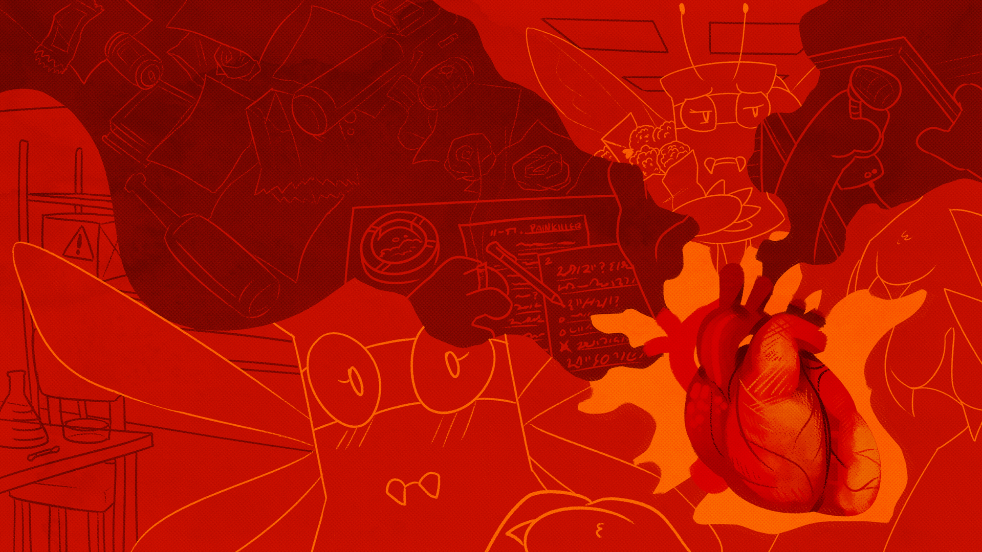 Objectified, object show comic, Horde, Pushpin, painkiller, fossil, release art