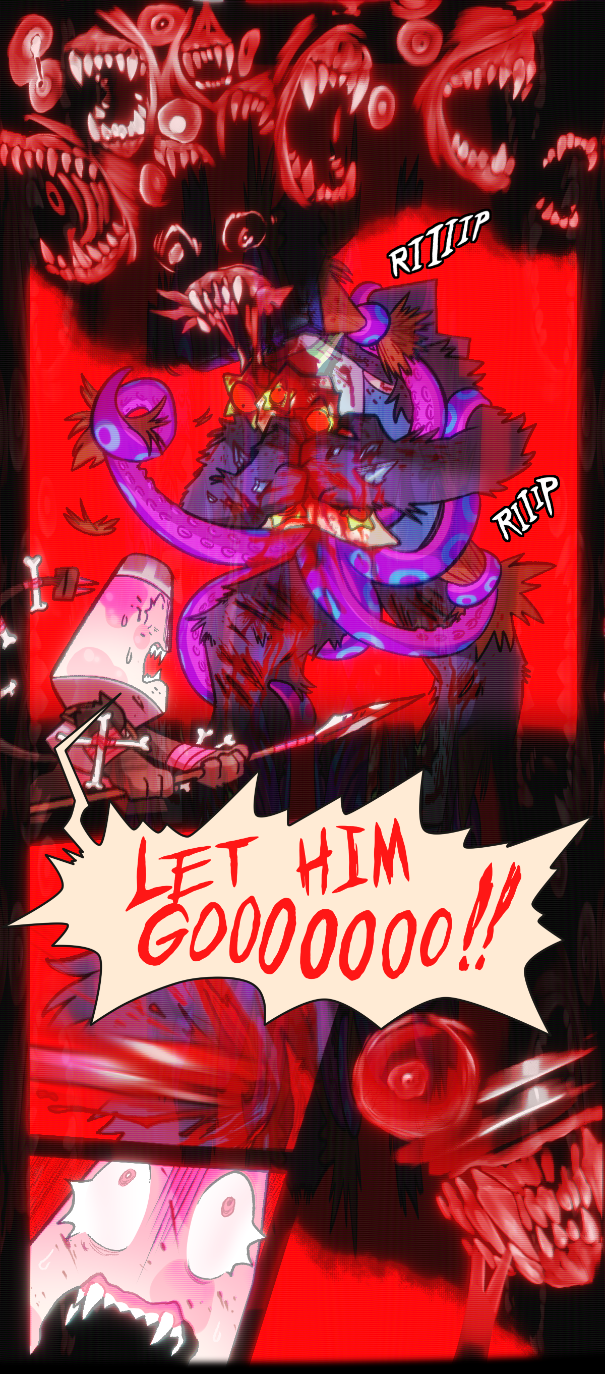 Text says rip. Lava Lamp screams, Let him go!