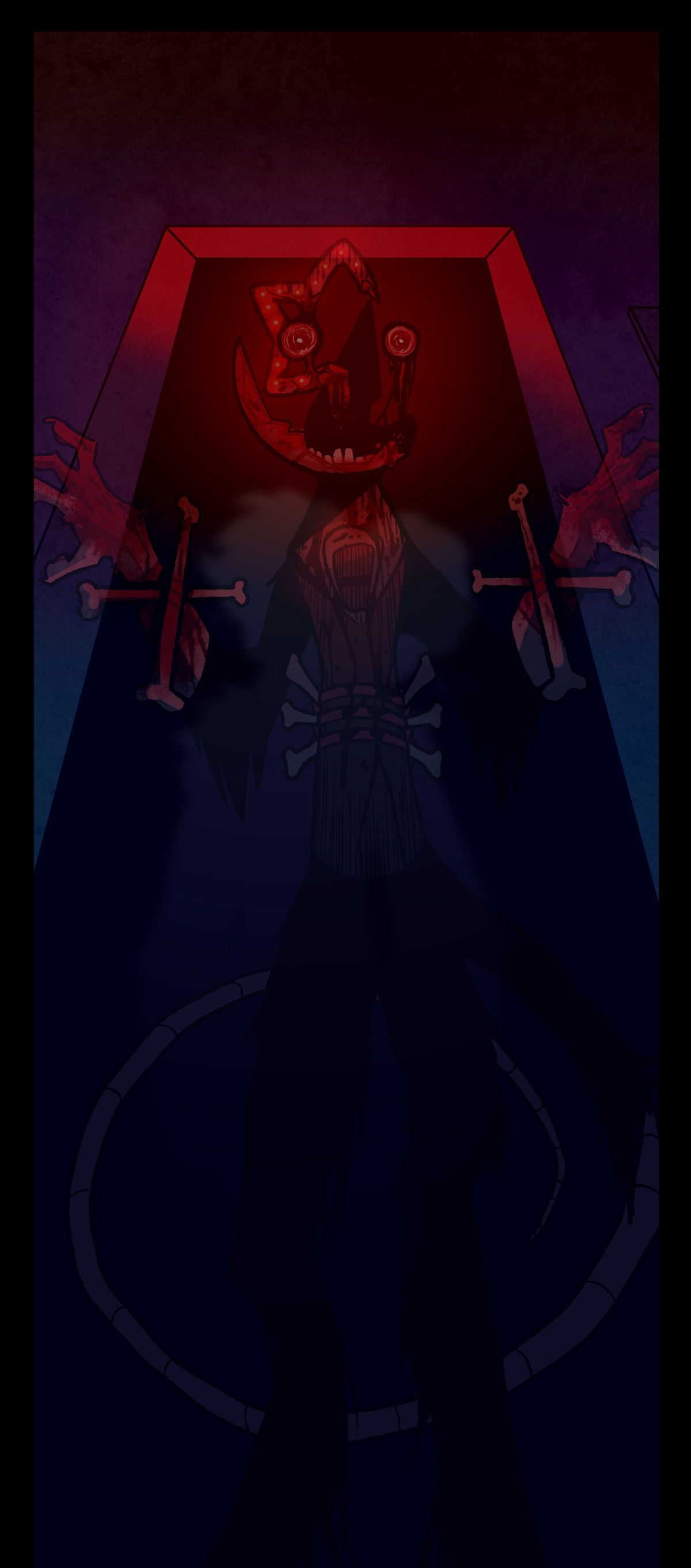 Razor disappears into the darkness of the terminal room. Wanda does not react, and her visage begins to fade.