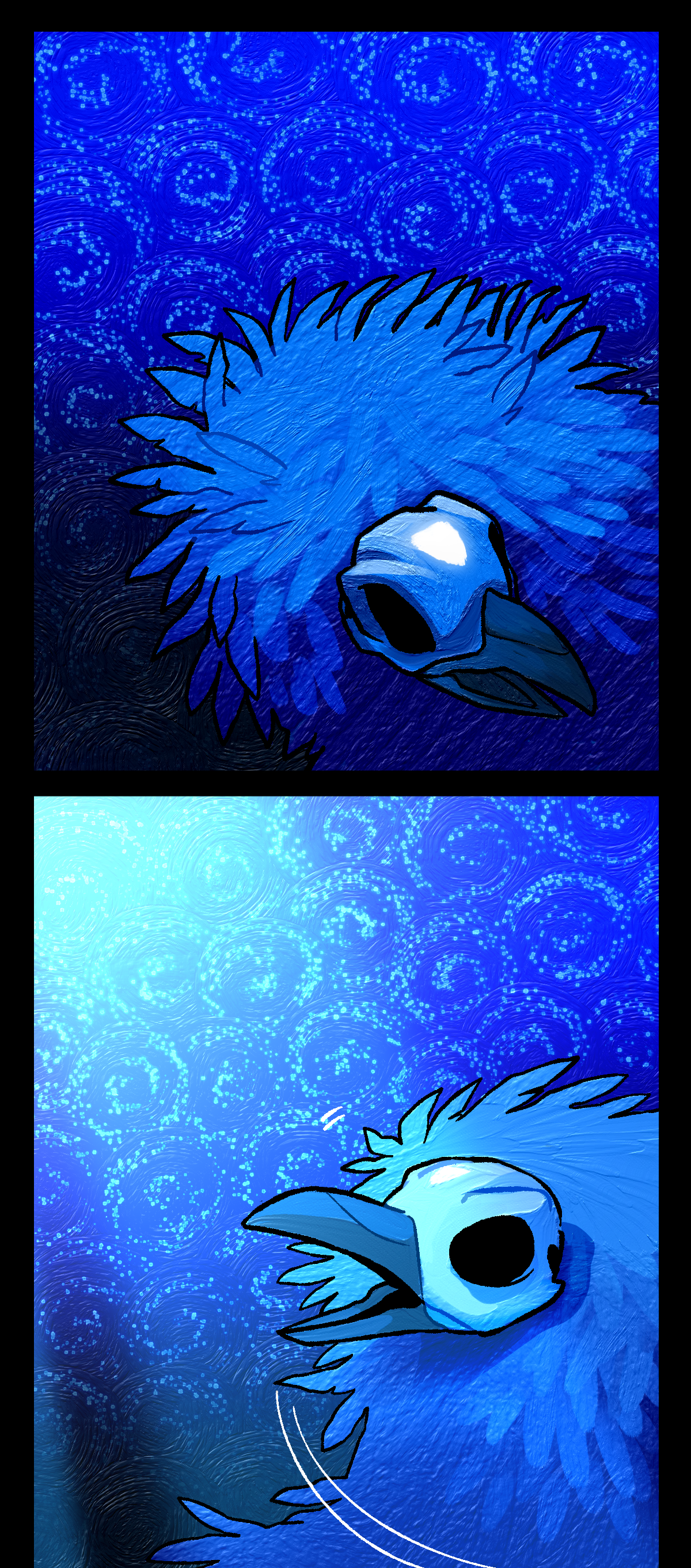 It looks back towards Comet, when suddenly a bright light begins shining down towards it from the sky. The Nightcrawler swivels around towards the light.