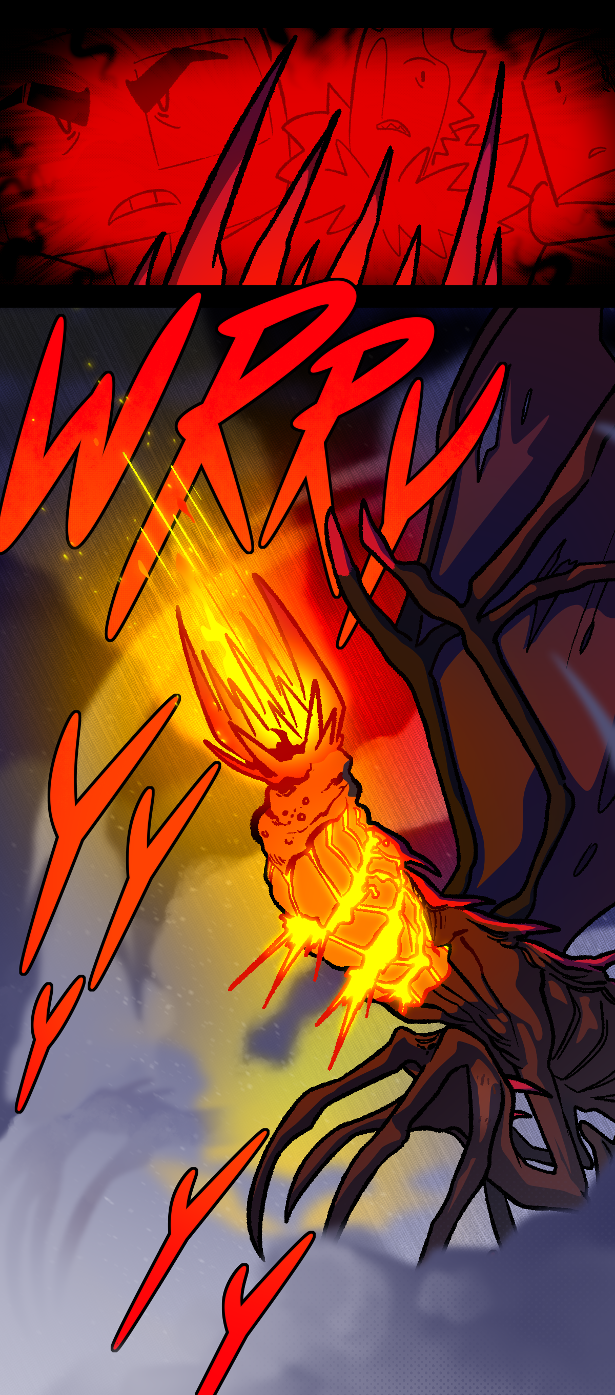 Assimilated Dragonscale accesses the memory of where her survival partners are hiding. The assimilated object shrieks, spreading her wings. Molten substance explodes from the holes in her neck.