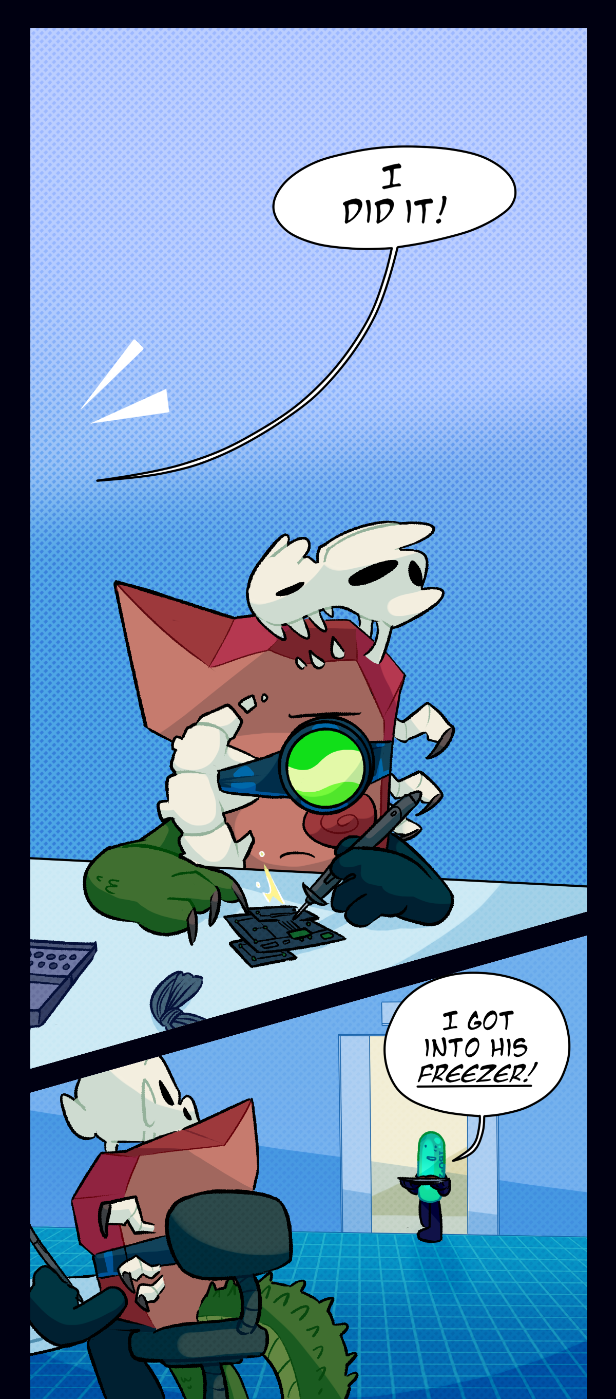 Objectified object show web comic, episode 29, Freudian Slip, Fossil, Painkiller