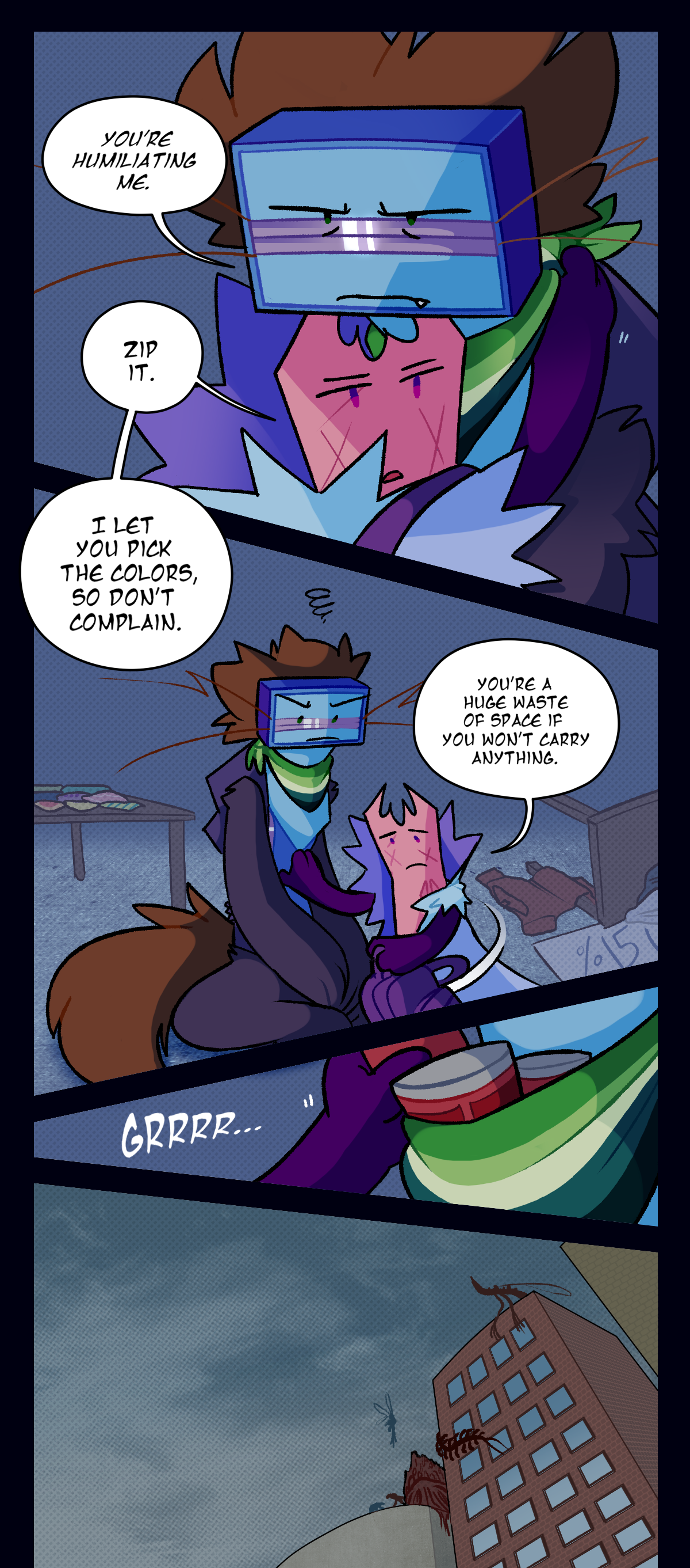 Objectified object show web comic, episode 30, Better and Worse, Gum, Razor, Phage