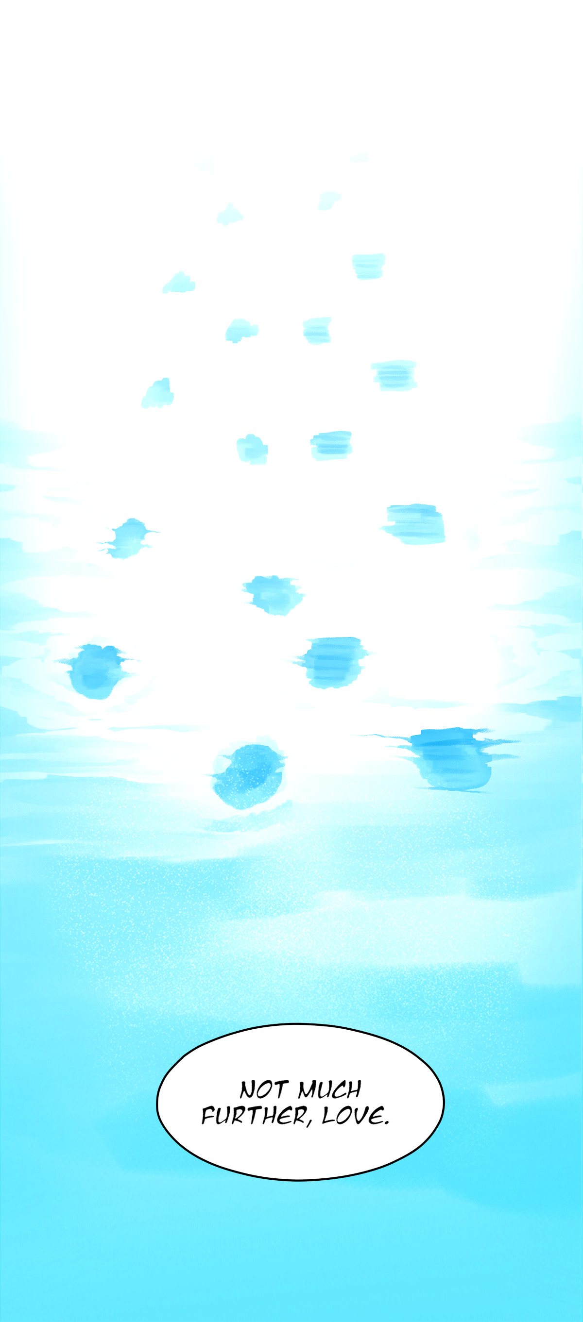 Their footprints are visible behind them in the snow. Notably, Harebell is not wearing shoes. He says, Not much further, love. 