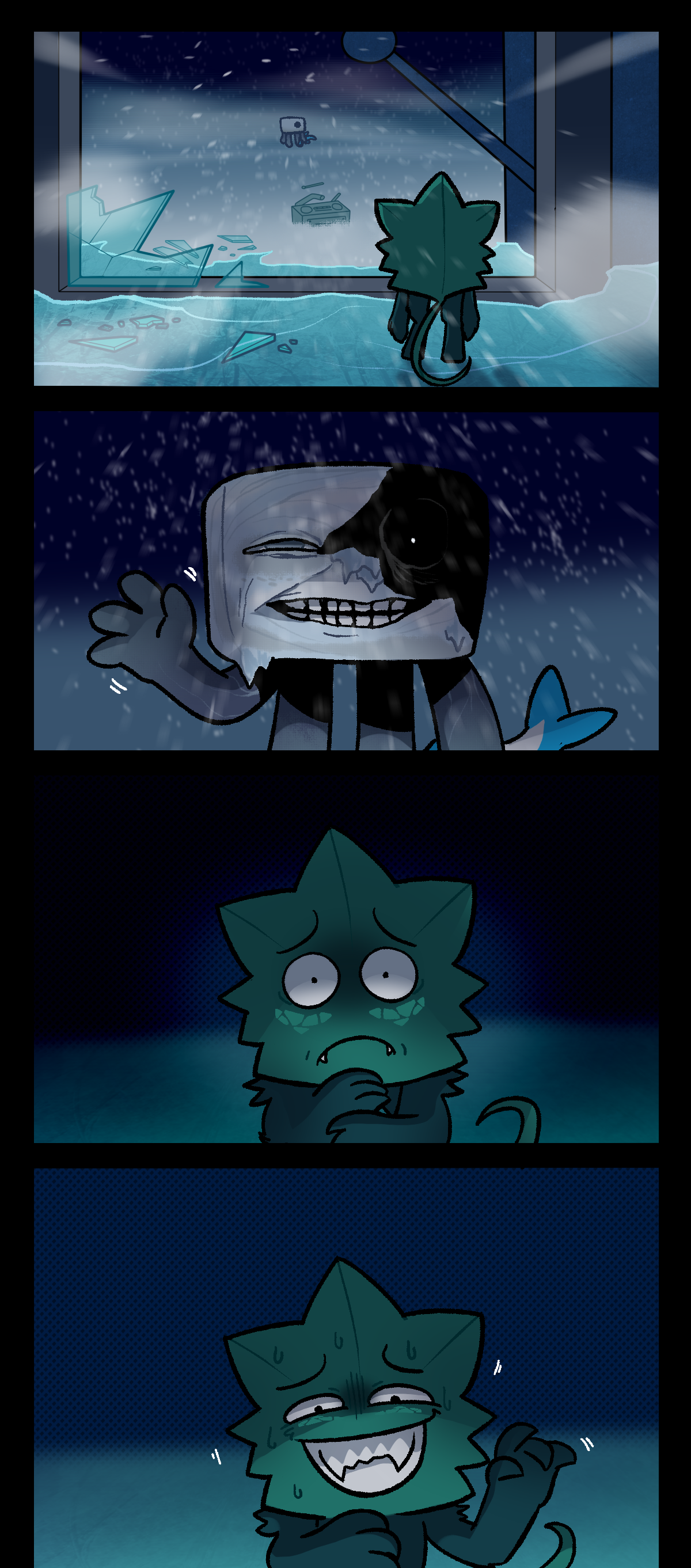 Hokkaido looks at him funny. Minty stops breathing and waves to him.