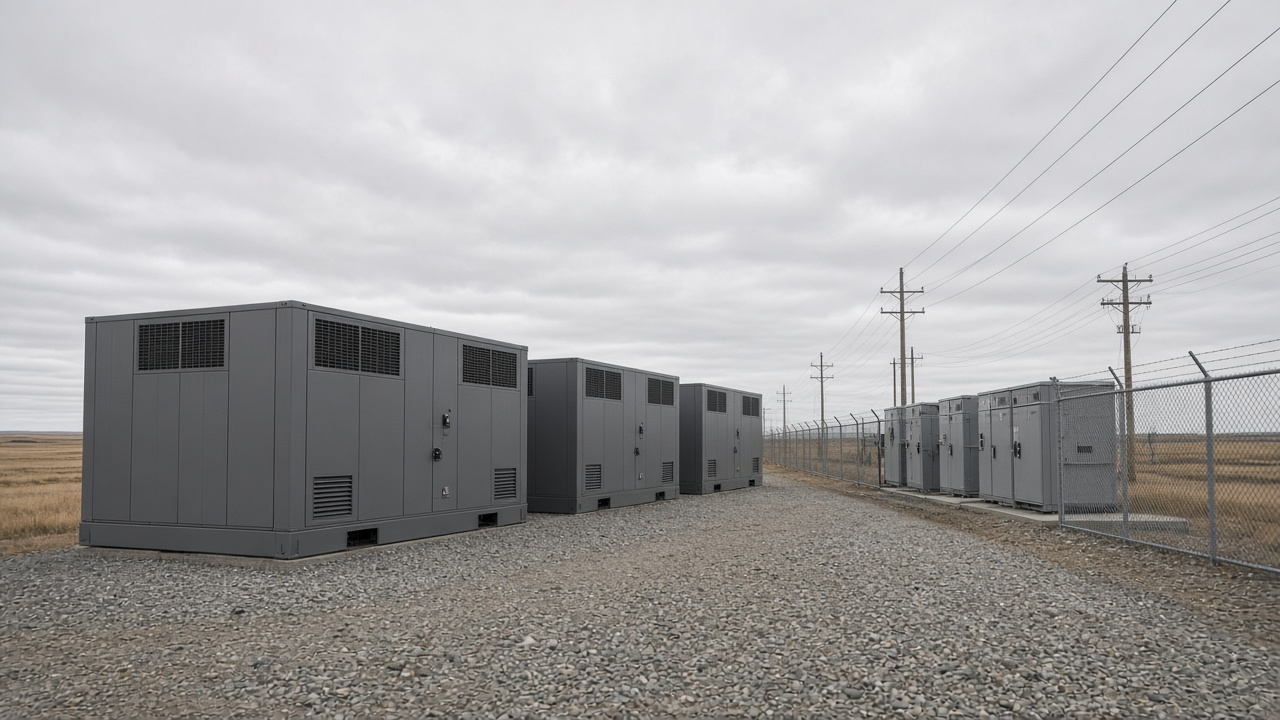Technicians servicing a large diesel generator in a power generation facility