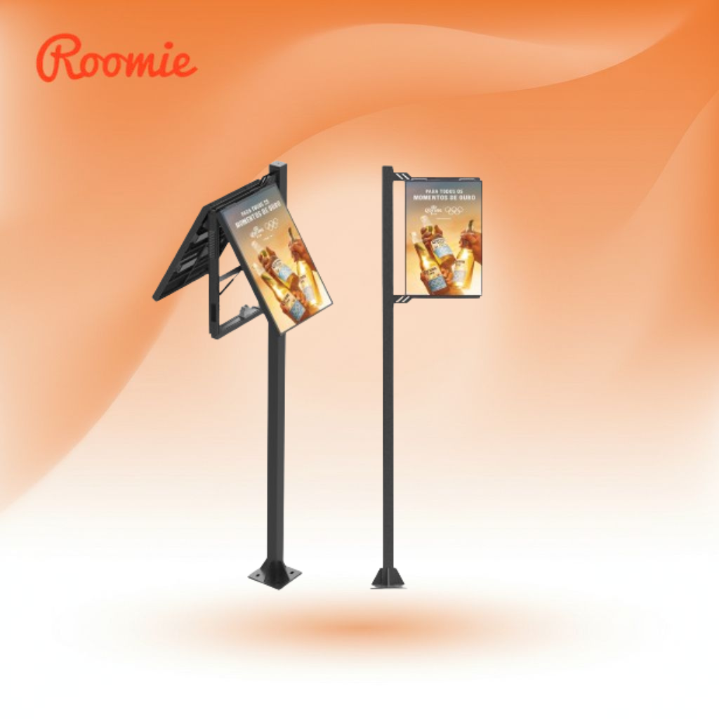 Outdoor LED screen double side with pole