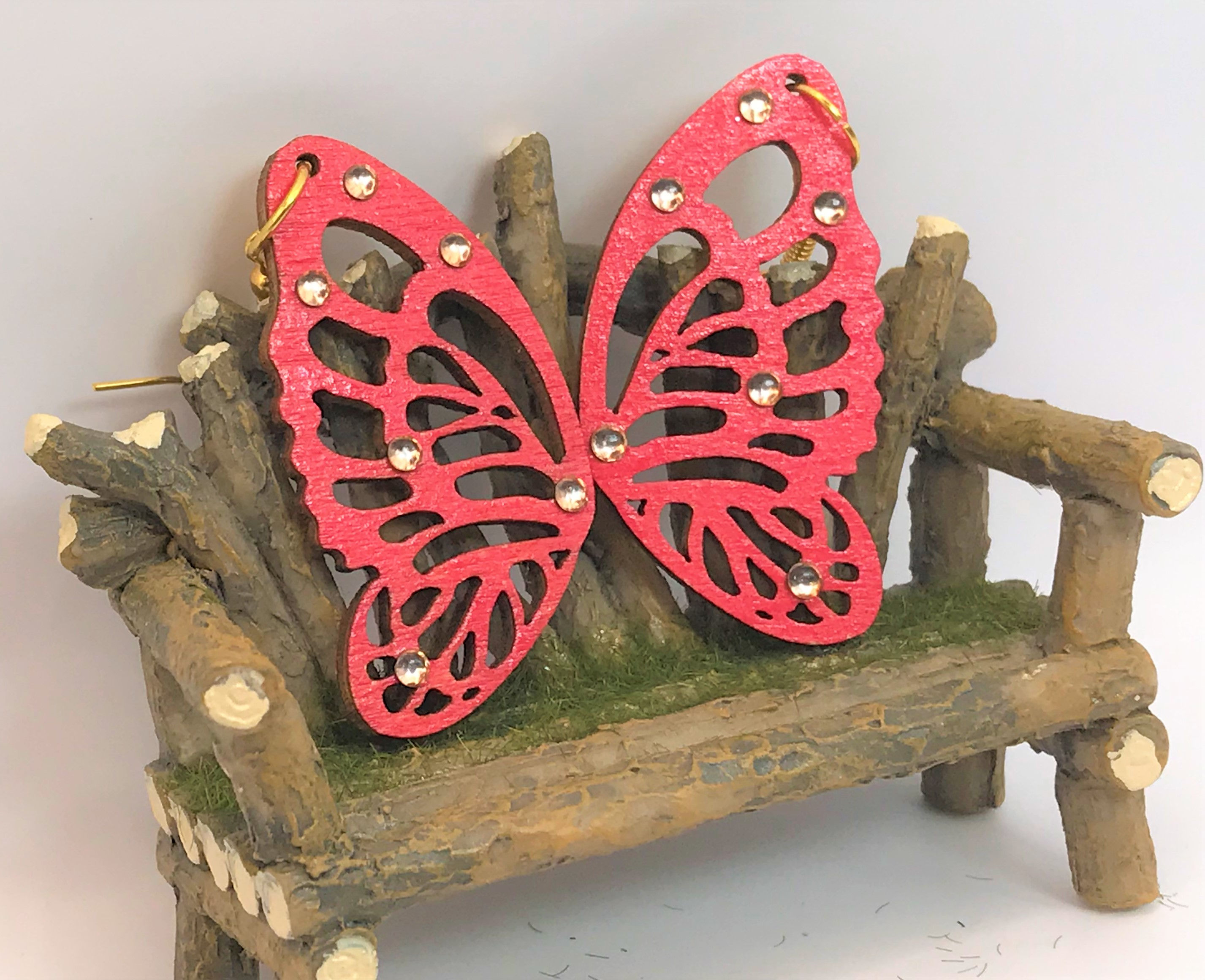 Rhinestone Butterfly Earring