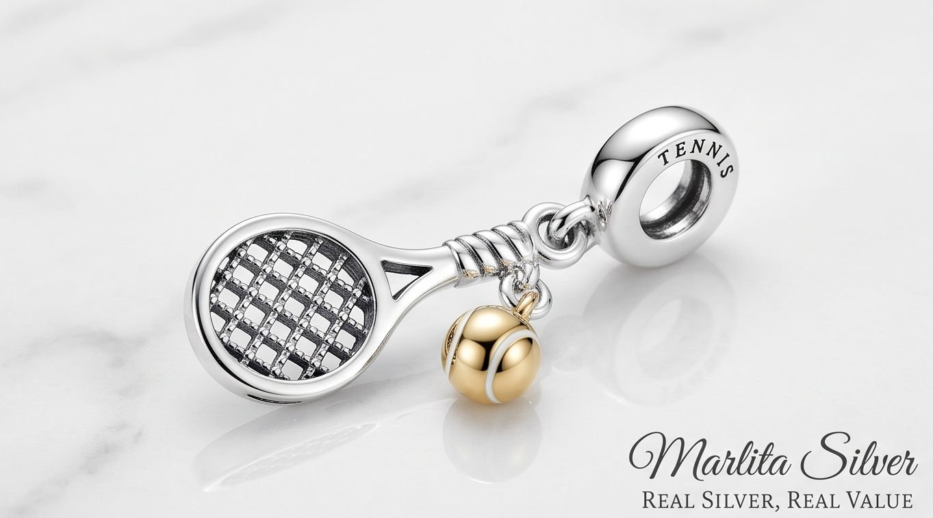 Tennis Racket & Ball Charm