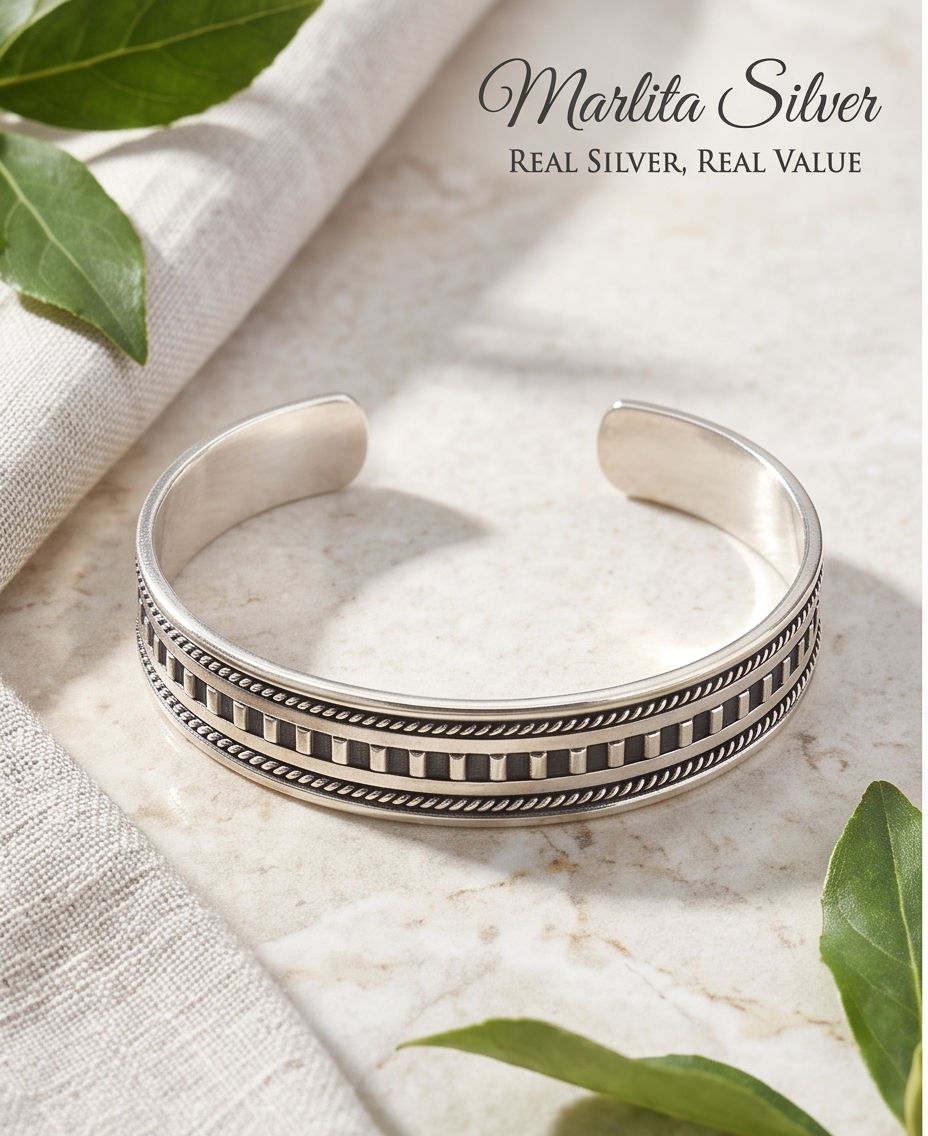 The Industrial Braided Cuff | Handcrafted 925 Sterling Silver Men’s Bracelet