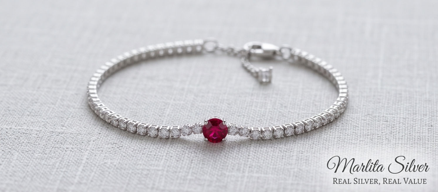 The Ruby-Center Tennis Bracelet