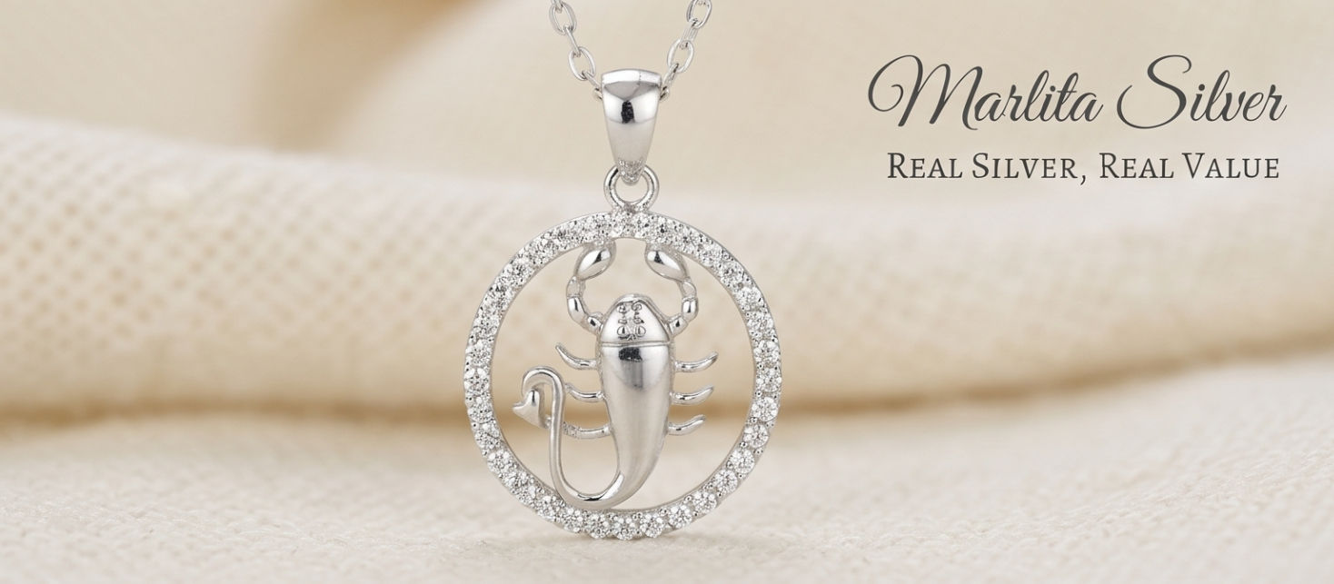 Scorpio Zodiac Sterling Silver Pendant