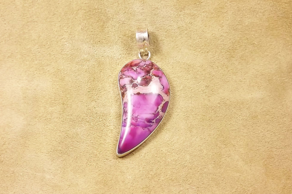 Purple Ocean Jasper & Silver Pendant