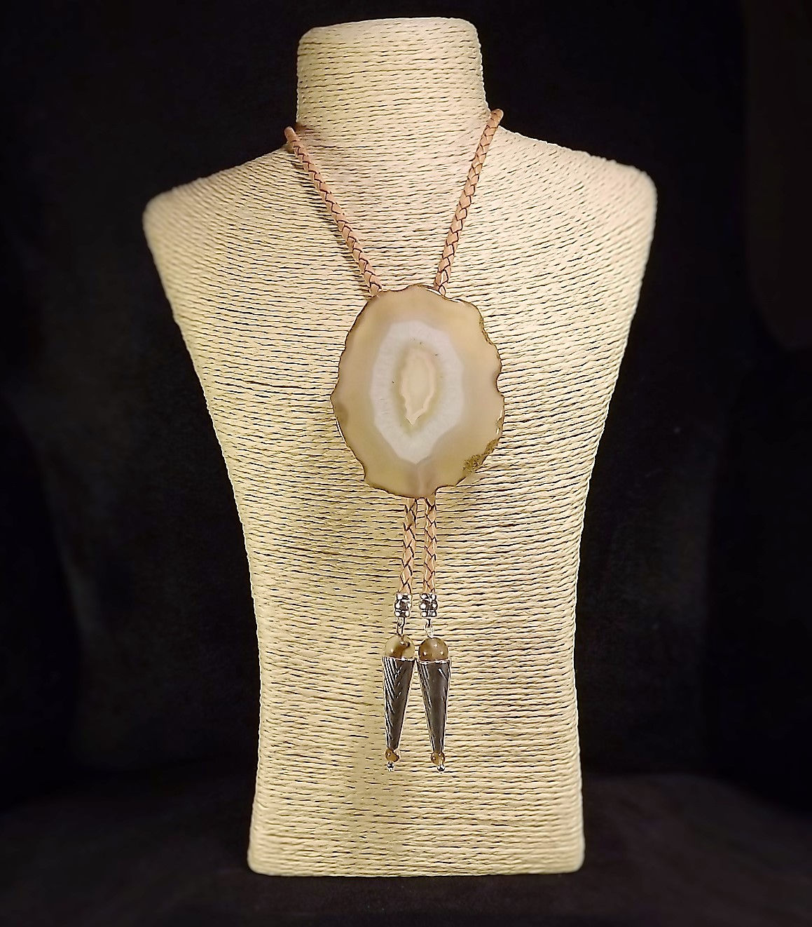 Butterscotch Agate Bolo Necklace