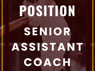 Position: Senior Assistant Coach